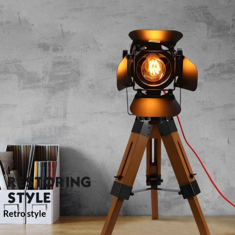 Lumisaxon | Artistic Vintage Solid Wood Fill Light Table Lamp